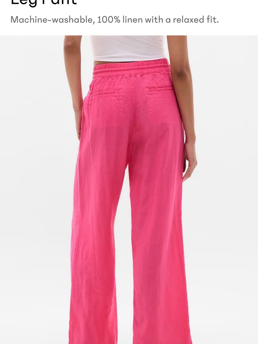 Athleta Wide-Leg Linen Pants in Bright Pink